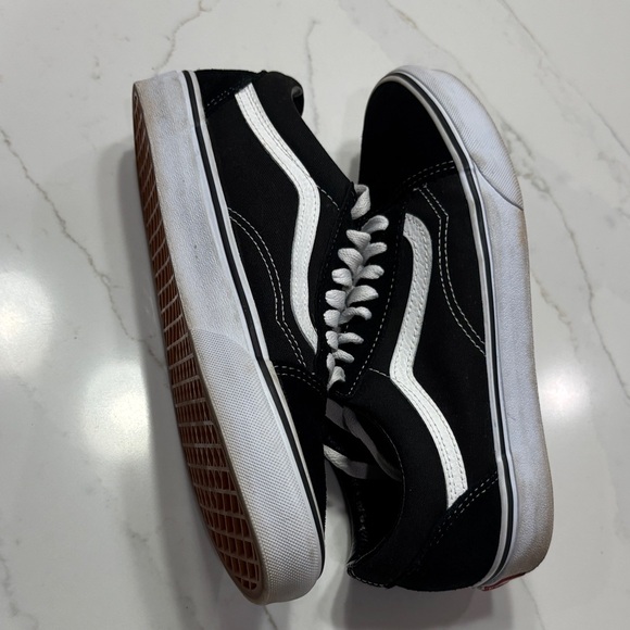 Vans Black and White Old Skool Low-Top Sneakers - Picture 10 of 13